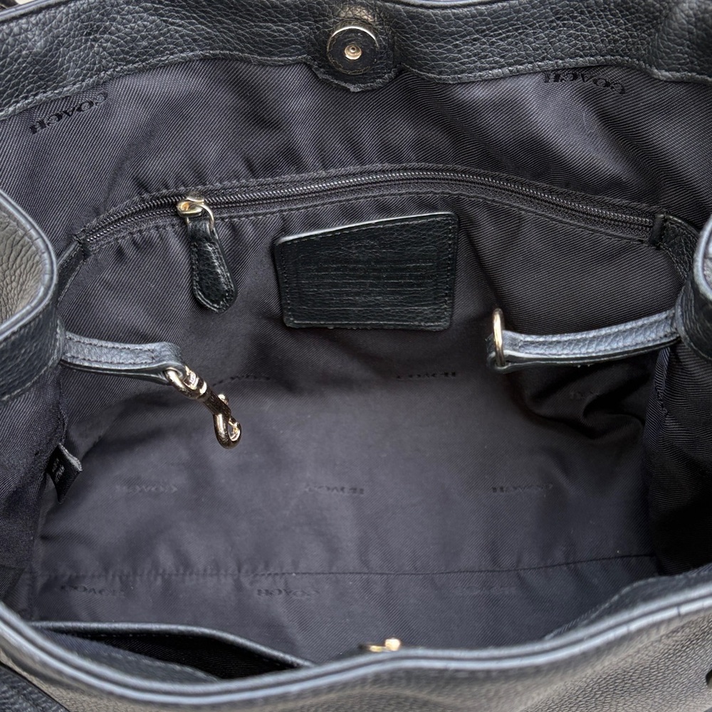 Coach Edie 28 Pebbled Black Leather Shoulder Bag - Picture 3 of 11